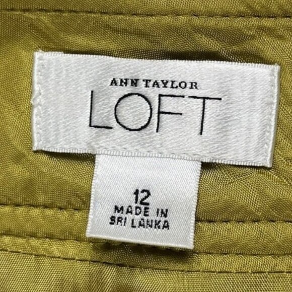 Ann Taylor LOFT Wool Blend Lined Windowpane Plaid Box Pleat Skirt Y2K Size 12 - Picture 3 of 15